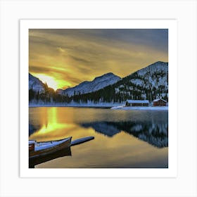 Sunset At The Lake Art Print