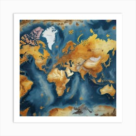 World Map 55 Art Print