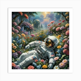 Astronaut In The Meadow Art Print