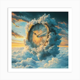 Clock In The Clouds Art 1 Art Print