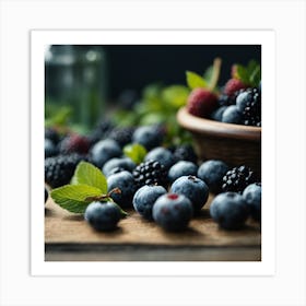 Blackberries In A Bowl 1 Art Print