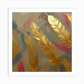 Gold Feathers 2 Art Print