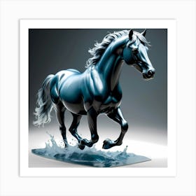 Blue Horse Art Print