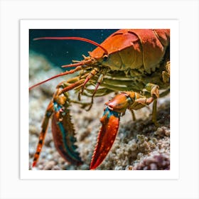 Lobster In The Sea Art Print