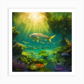 Fish Swimming In The Ocean Art Print