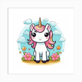 Unicorn With Rainbow Mane 8 Art Print