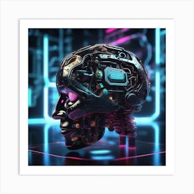 Futuristic Robot Head 15 Art Print