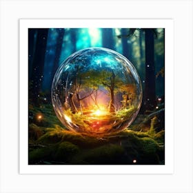 Firefly Glowing Magic Ball In A Mystical Fairytale World 74304 (2) Art Print