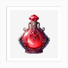 Red Perfume Bottle 7 Art Print