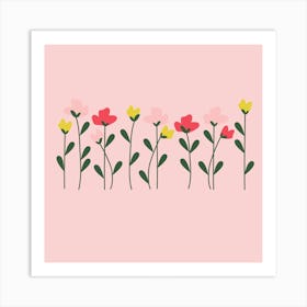 Flowers In A Row Art Print