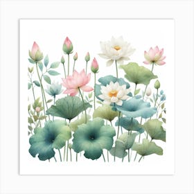 Lotuses 1 Art Print