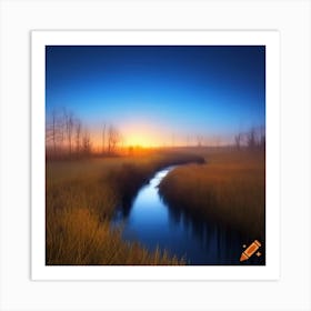 Misty Blue Sunrise Art Print