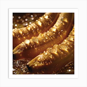 Golden Bananas Art Print