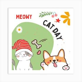 Meowy Cat Day Art Print