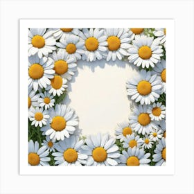 Frame Of Daisies 3 Art Print