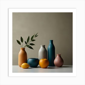 Vases And Lemons Art Print