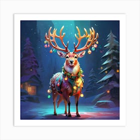 Christmas Deer 4 Art Print