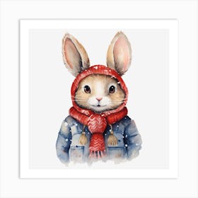 Rabbit In Winter Hat Art Print