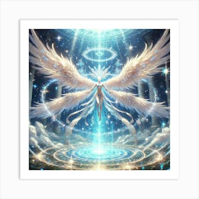 Celestial Seraph Luminous Descent Art Print