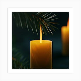 Christmas Tree Candle Art Print