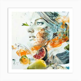 Abstract Of A Woman Collage Art Print