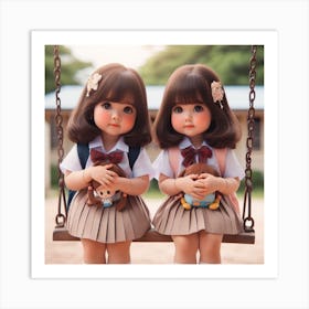 Two Asian Dolls Art Print