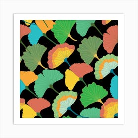 Colorful Ginkgo Leaves Art Print