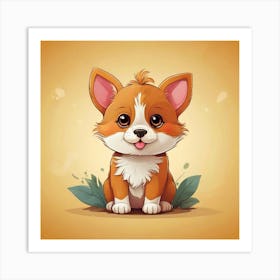 Cute Corgi Puppy Art Print