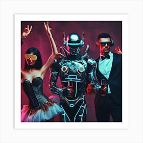 Futuristic Dancers Art Print