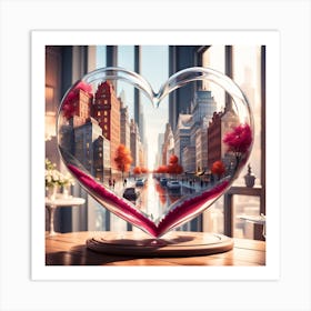 Heart Shaped City Art Print