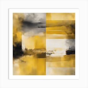 Abstract Minimalist Painting That Represents Duality, Mix Between Watercolor And Oil Paint, In Shade (17) Art Print