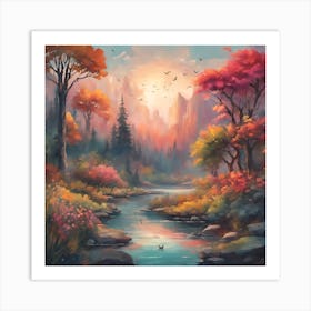 Autumn River Art Print