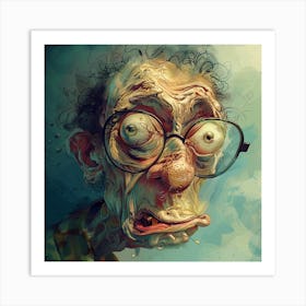 Old Man With Glasses Art Print