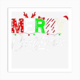 Cute Merry Christmas Lights Matching Family Xmas Pajamas Art Print