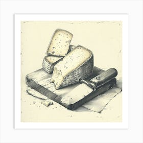 Cheese On A Cutting Board Art Print