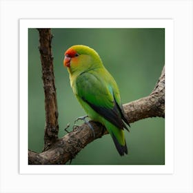 Lovebird Perched On A Branch Art Print