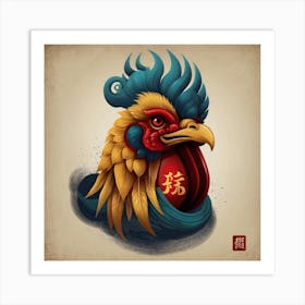 Chinese Rooster Art Print