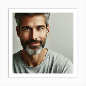 Portrait Of A Man With Gray Hair Art Print