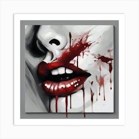 Bloody Lips Art Print