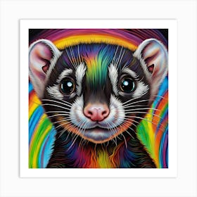 Rainbow Ferret 2 Art Print