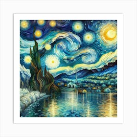 Van Gogh's Starry Night painting Art Print