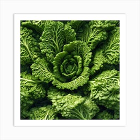 Frame Created From Savoy Cabbage Sprouts On Edges And Nothing In Middle Trending On Artstation Sha (4) Art Print