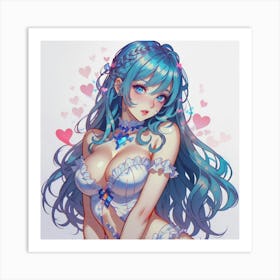 Cute Long Haired Girl(1) Art Print