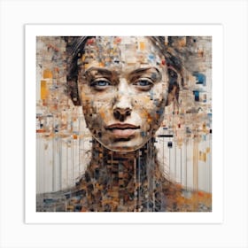 An Abstract Portrait Where Intricate Mathematical Algorithms Art Print