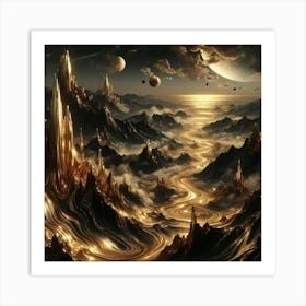 Golden Landscape Art Print