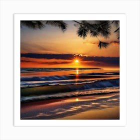 Sunset On The Beach 267 Art Print