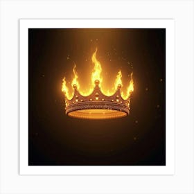 A Golden Crown Glowing With Magical Energy And Power 1 Art Print