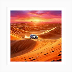 Sunset In The Desert Art Print