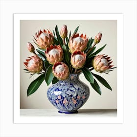 Default Proteas In Enamel Flamingo Vase Art 1 Art Print