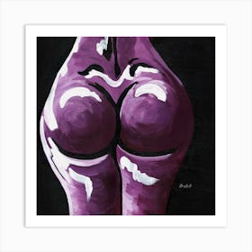 Purple Bum Square Art Print